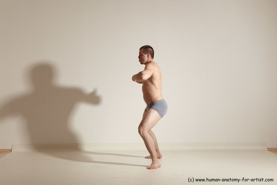 Underwear Martial art Man White Standing poses - ALL Athletic Short Brown Standing poses - simple Dynamic poses Academic