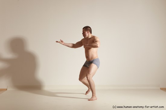 Underwear Martial art Man White Standing poses - ALL Athletic Short Brown Standing poses - simple Dynamic poses Academic