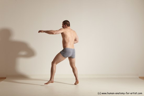 Underwear Martial art Man White Standing poses - ALL Athletic Short Brown Standing poses - simple Dynamic poses Academic