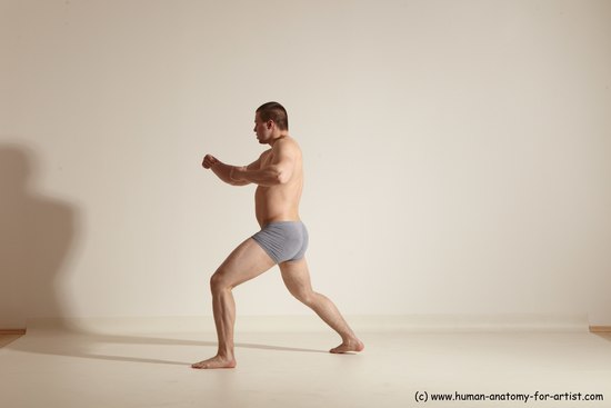 Underwear Martial art Man White Standing poses - ALL Athletic Short Brown Standing poses - simple Dynamic poses Academic