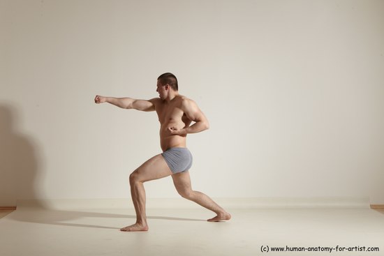 Underwear Martial art Man White Standing poses - ALL Athletic Short Brown Standing poses - simple Dynamic poses Academic