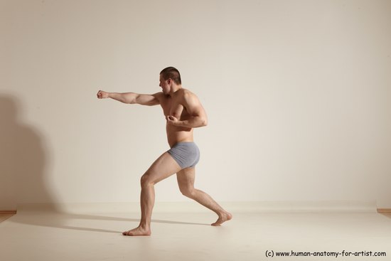 Underwear Martial art Man White Standing poses - ALL Athletic Short Brown Standing poses - simple Dynamic poses Academic