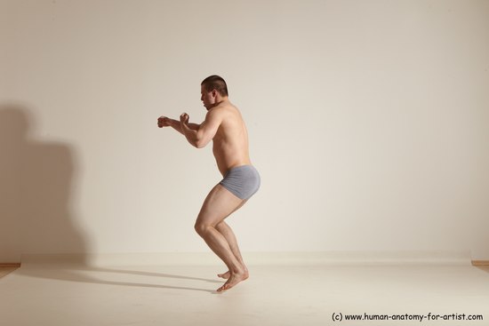 Underwear Martial art Man White Standing poses - ALL Athletic Short Brown Standing poses - simple Dynamic poses Academic