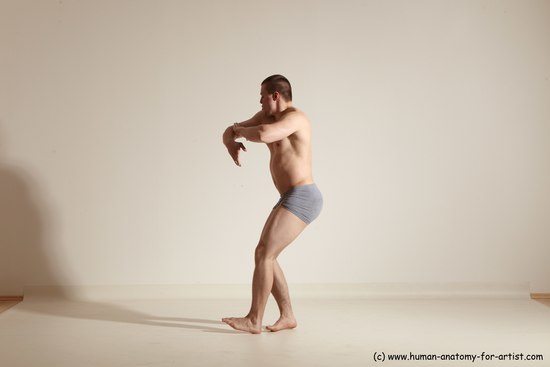 Underwear Martial art Man White Standing poses - ALL Athletic Short Brown Standing poses - simple Dynamic poses Academic