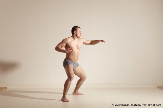 Underwear Martial art Man White Standing poses - ALL Athletic Short Brown Standing poses - simple Dynamic poses Academic