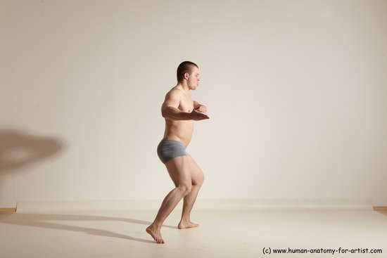 Underwear Martial art Man White Standing poses - ALL Athletic Short Brown Standing poses - simple Dynamic poses Academic