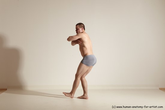 Underwear Martial art Man White Standing poses - ALL Athletic Short Brown Standing poses - simple Dynamic poses Academic