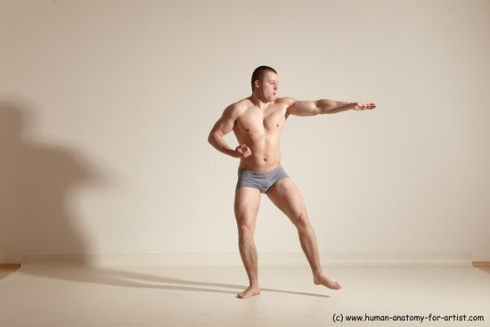 Underwear Martial art Man White Standing poses - ALL Athletic Short Brown Standing poses - simple Dynamic poses Academic