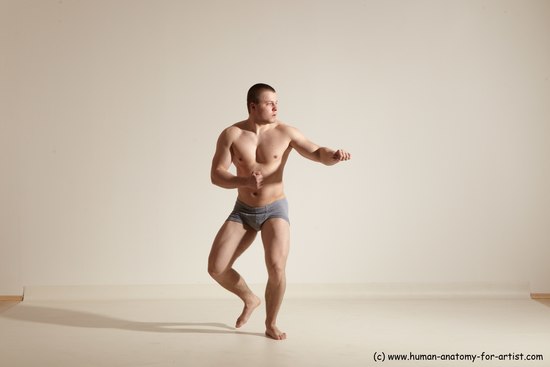 Underwear Martial art Man White Standing poses - ALL Athletic Short Brown Standing poses - simple Dynamic poses Academic