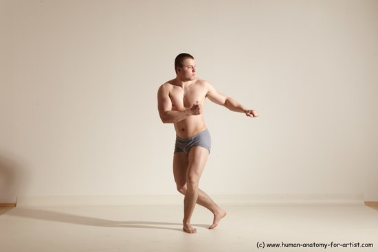 Underwear Martial art Man White Standing poses - ALL Athletic Short Brown Standing poses - simple Dynamic poses Academic