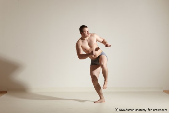 Underwear Martial art Man White Standing poses - ALL Athletic Short Brown Standing poses - simple Dynamic poses Academic