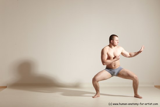 Underwear Martial art Man White Standing poses - ALL Athletic Short Brown Standing poses - simple Dynamic poses Academic