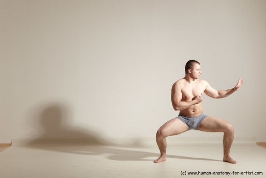 Underwear Martial art Man White Standing poses - ALL Athletic Short Brown Standing poses - simple Dynamic poses Academic