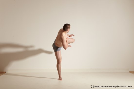 Underwear Martial art Man White Standing poses - ALL Athletic Short Brown Standing poses - simple Dynamic poses Academic