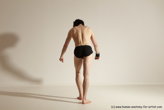 Underwear Gymnastic poses Man White Athletic Short Black Dancing Dynamic poses Academic