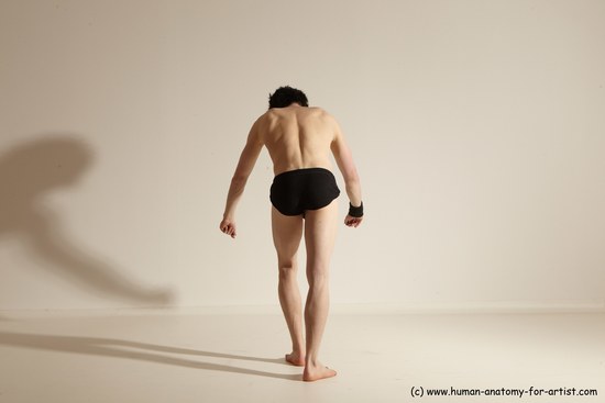 Underwear Gymnastic poses Man White Athletic Short Black Dancing Dynamic poses Academic