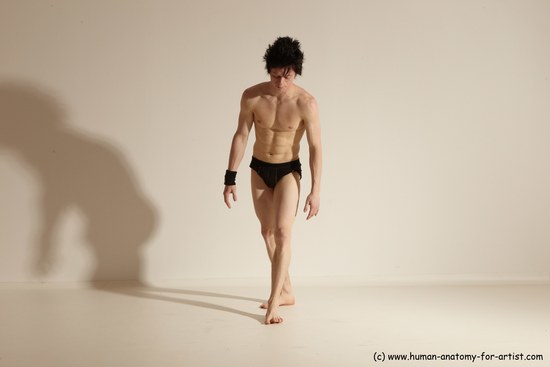 Underwear Gymnastic poses Man White Athletic Short Black Dancing Dynamic poses Academic