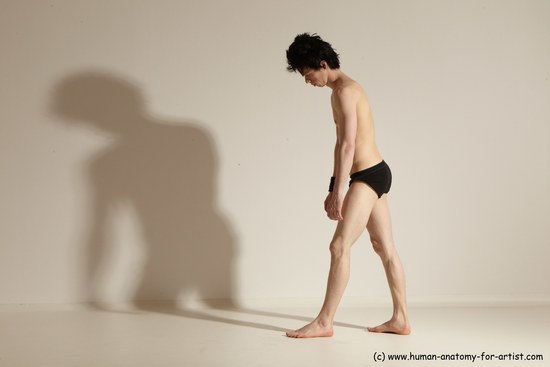 Underwear Gymnastic poses Man White Athletic Short Black Dancing Dynamic poses Academic