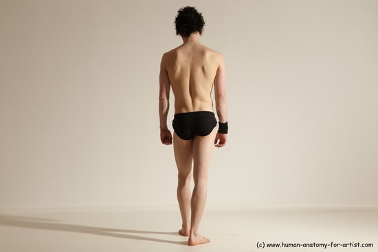 Underwear Gymnastic poses Man White Athletic Short Black Dancing Dynamic poses Academic