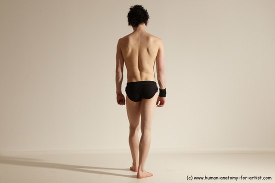 Underwear Gymnastic poses Man White Athletic Short Black Dancing Dynamic poses Academic