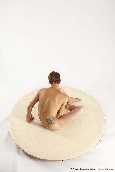 Nude Man White Sitting poses - simple Slim Short Brown Sitting poses - ALL Multi angles poses Realistic