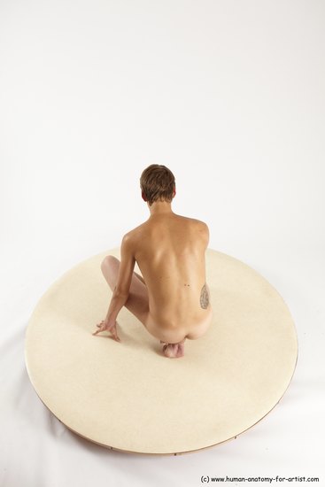 Nude Man White Sitting poses - simple Slim Short Brown Sitting poses - ALL Multi angles poses Realistic