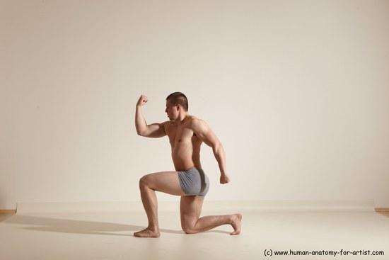 Underwear Martial art Man White Standing poses - ALL Athletic Short Brown Standing poses - simple Dynamic poses Academic