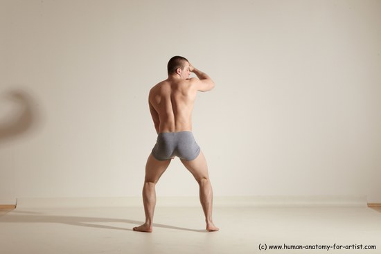 Underwear Martial art Man White Standing poses - ALL Athletic Short Brown Standing poses - simple Dynamic poses Academic