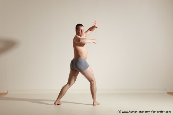 Underwear Martial art Man White Standing poses - ALL Athletic Short Brown Standing poses - simple Dynamic poses Academic