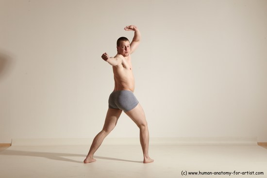 Underwear Martial art Man White Standing poses - ALL Athletic Short Brown Standing poses - simple Dynamic poses Academic