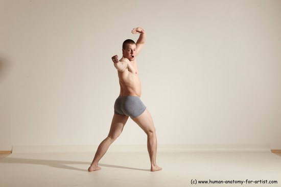 Underwear Martial art Man White Standing poses - ALL Athletic Short Brown Standing poses - simple Dynamic poses Academic