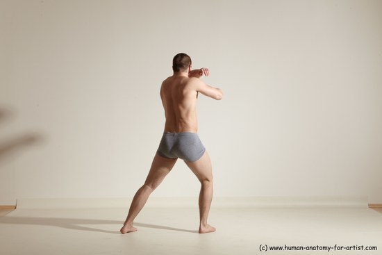 Underwear Martial art Man White Standing poses - ALL Athletic Short Brown Standing poses - simple Dynamic poses Academic