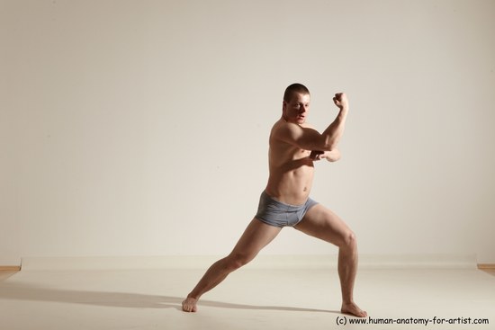 Underwear Martial art Man White Standing poses - ALL Athletic Short Brown Standing poses - simple Dynamic poses Academic