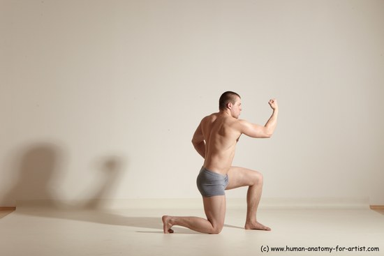 Underwear Martial art Man White Standing poses - ALL Athletic Short Brown Standing poses - simple Dynamic poses Academic