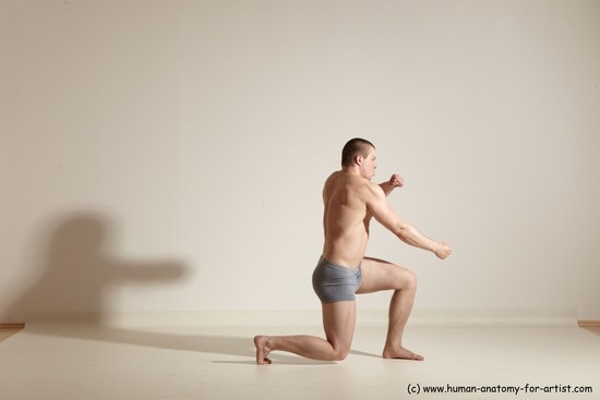 Underwear Martial art Man White Standing poses - ALL Athletic Short Brown Standing poses - simple Dynamic poses Academic