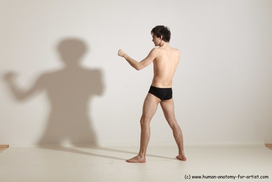 Underwear Martial art Man White Standing poses - ALL Slim Short Brown Standing poses - simple Dynamic poses Academic