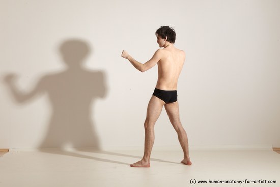 Underwear Martial art Man White Standing poses - ALL Slim Short Brown Standing poses - simple Dynamic poses Academic