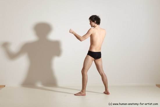 Underwear Martial art Man White Standing poses - ALL Slim Short Brown Standing poses - simple Dynamic poses Academic