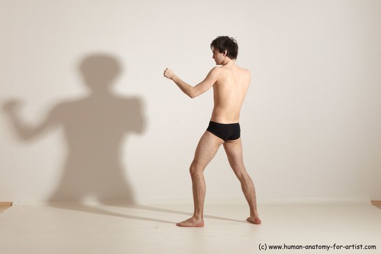 Underwear Martial art Man White Standing poses - ALL Slim Short Brown Standing poses - simple Dynamic poses Academic