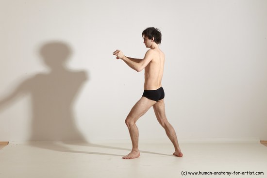 Underwear Martial art Man White Standing poses - ALL Slim Short Brown Standing poses - simple Dynamic poses Academic