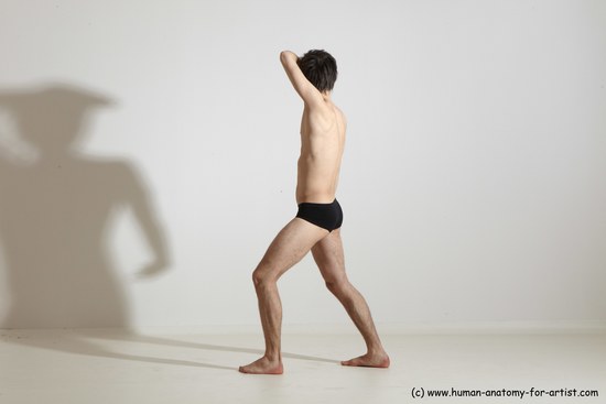 Underwear Martial art Man White Standing poses - ALL Slim Short Brown Standing poses - simple Dynamic poses Academic