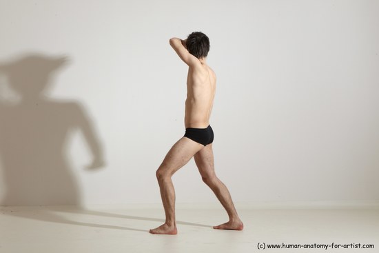 Underwear Martial art Man White Standing poses - ALL Slim Short Brown Standing poses - simple Dynamic poses Academic