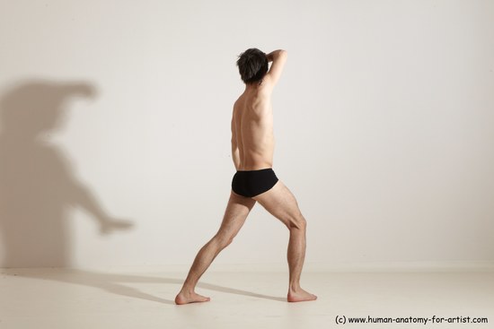 Underwear Martial art Man White Standing poses - ALL Slim Short Brown Standing poses - simple Dynamic poses Academic