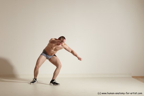 Underwear Martial art Man White Standing poses - ALL Athletic Short Brown Standing poses - simple Dynamic poses Academic