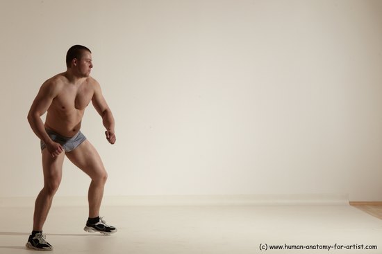 Underwear Martial art Man White Standing poses - ALL Athletic Short Brown Standing poses - simple Dynamic poses Academic