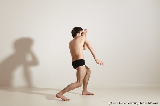 Underwear Martial art Man White Standing poses - ALL Slim Short Brown Standing poses - simple Dynamic poses Academic