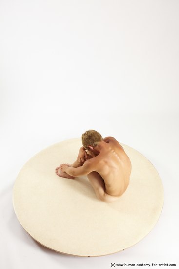 Nude Man White Sitting poses - simple Slim Short Brown Sitting poses - ALL Multi angles poses Realistic