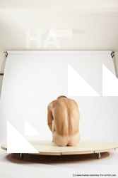 Nude Man White Sitting poses - simple Slim Short Brown Sitting poses - ALL Multi angles poses Realistic
