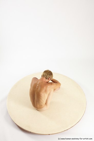 Nude Man White Sitting poses - simple Slim Short Brown Sitting poses - ALL Multi angles poses Realistic