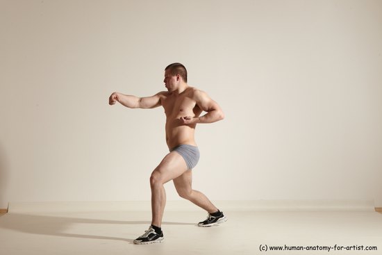 Underwear Martial art Man White Standing poses - ALL Slim Short Brown Standing poses - simple Dynamic poses Academic